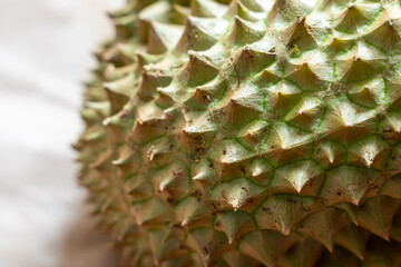 Close-up of spiky durian fruit