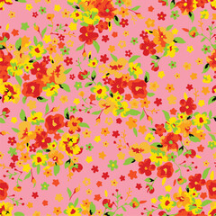 botanical floral, vector, seamless pattern , herbs and leaves ,big set, background with flowers
