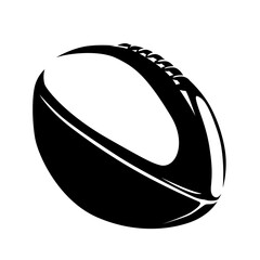 Sports ball, american football ball, isolated vector silhouette