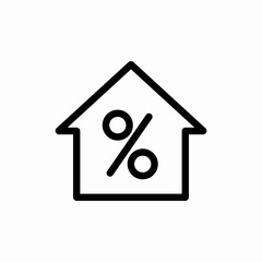  house percentage discount icon vector sign