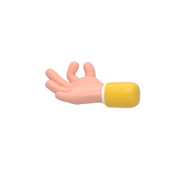 3D Cartoon Hand Gesture Open Palm, Offering, Presenting