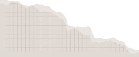 Ripped edge of graph paper