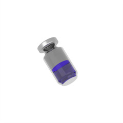 3d medical vials with purple liquid