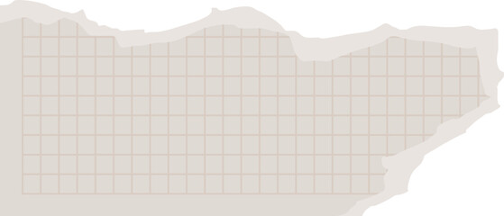 Torn piece of graph paper with jagged edge