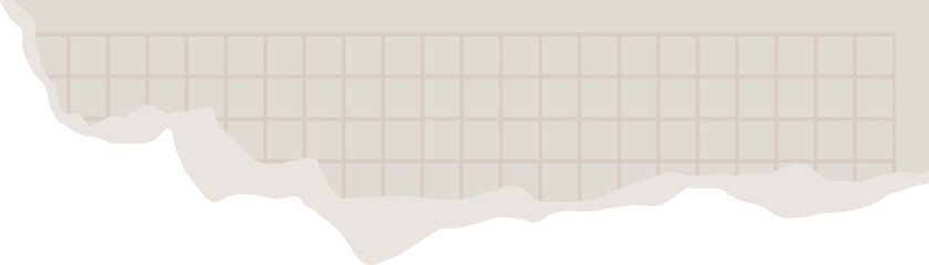 Torn piece of graph paper with jagged edge