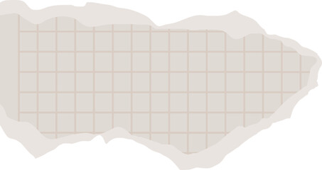 Torn piece of graph paper with irregular edges