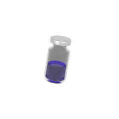 3d medical vials with purple liquid