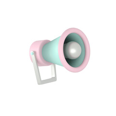 3d cartoon cute pastel megaphone