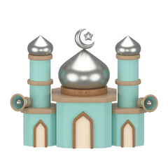 3d mosque vector illustration