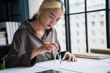 Architecture drawing on architectural Creative project business architecture building...