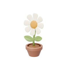 Fototapeta premium 3d flower in a pot