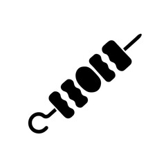 Festival skewer icon in filled style – representing grilled food at open-air events
