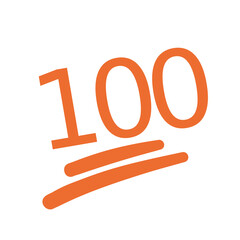 Cartoon-Style Number 100 Isolated on White Background