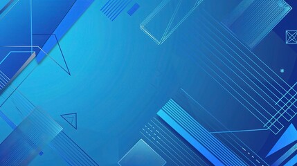 Blue technology background with geometric lines and shapes. Modern vector illustration for business presentation, banner, or poster design.