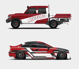 Red and White Custom Vehicle Wraps Designs Side
