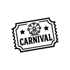 Carnival ticket icon with transparent background symbolizing admission pass for carnival event and festive entertainment
