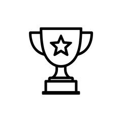 Trophy cup icon with transparent background symbolizing victory, achievement, and award recognition
