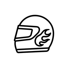 Race car helmet icon with transparent background symbolizing motorsport safety and racing gear
