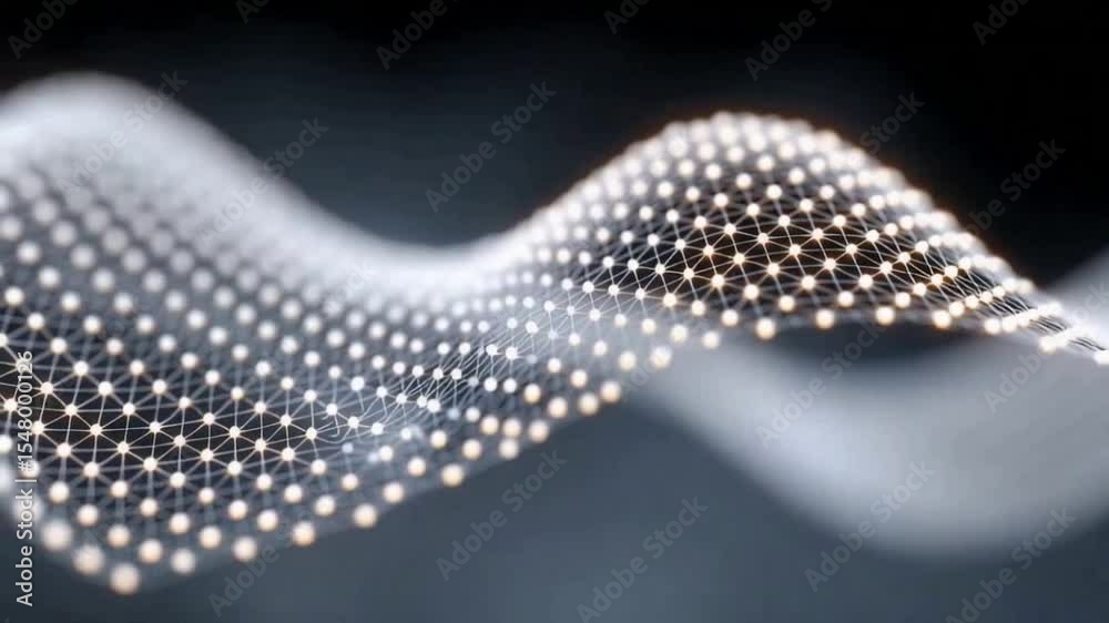 Aufkleber Abstract Wavy Dots: Abstract digital dots connected with line in wavy form that move in harmony.