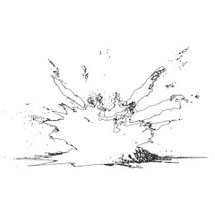 Outlined Soil Explosion with Flying Debris Vector