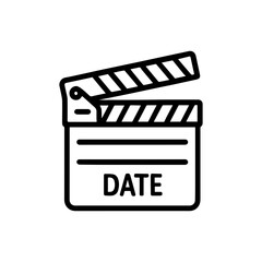 Vintage film clapperboard icon with transparent background symbolizing classic filmmaking, movie production, and cinema
