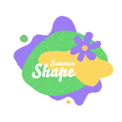 Colorful abstract composition with flower and playful shapes features