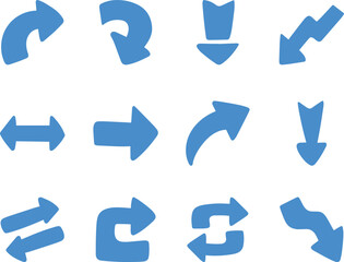 Arrows set black icons. Arrow icon. Arrow vector collection. Doddle arrow set, collection of arrows. Collection different arrows sign. Black vector arrows icons