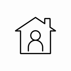 user person home icon vector sign