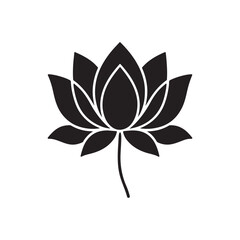 Lotus Flower Silhouette Vector Illustration