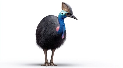 A cassowary bird, isolated
