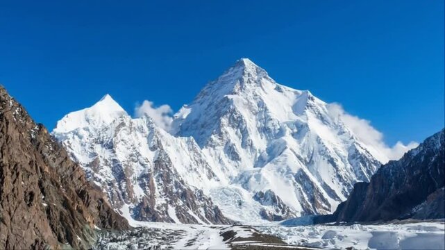 K2 mountain peak, second highest mountain in the world, K2 trek, Pakistan, Asia