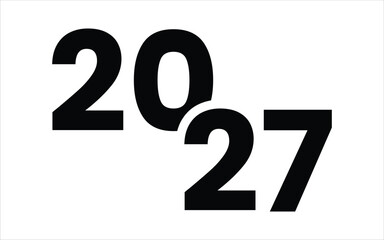 Isolated black 2027 numbers on white background in bold minimalist design