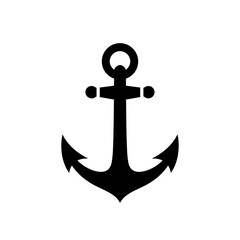 Black Anchor Illustration Representing Naval Symbolism with Detailed Design for Sea Related Topics and Visual Communication on White Background
