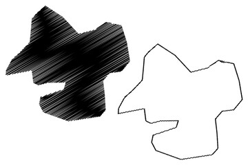 Gazipur City (Peoples Republic of Bangladesh, Dhaka Division) map vector illustration, scribble sketch City of Gazipur map