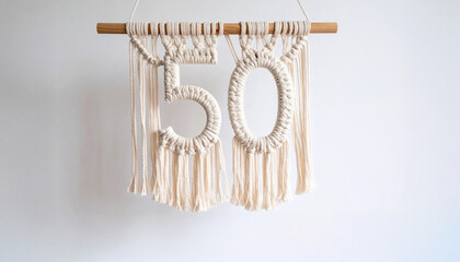 Chiffre 50 en macramé 2