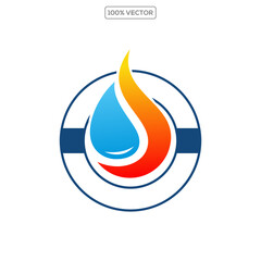 heating and cooling logo design vector template illustration 02