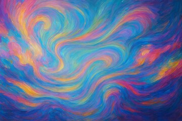 Vivid Swirling Pastel Oil Abstract Painting Background.