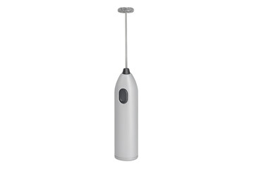 Milk frother creating delicious foam for coffee, cappuccino, latte, or matcha, transparent background