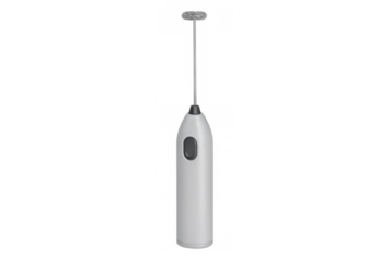 Milk frother creating delicious foam for coffee, cappuccino, latte, or matcha, transparent background
