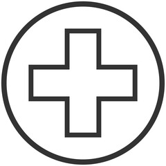 Obraz premium round black outline plus icon