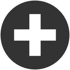 Obraz premium round black silhouette plus icon