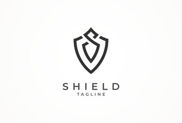 Initial Letter S Shield Logo, Letter S with shield combination, vector illustration