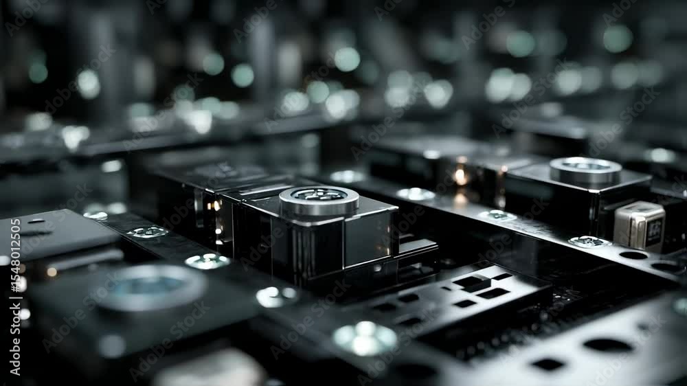 Poster close up of an electronic circuit board showcasing advanced components, reflecting the complexity an