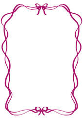 Lace oval frame with cute bow accents, perfect for invitations, greeting cards, scrapbooking, and feminine coquette-style designs pink violet