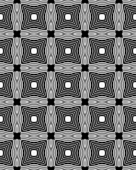 A striking monochrome pattern of wavy lines and hexagons showcases a harmonious design, perfect for many uses