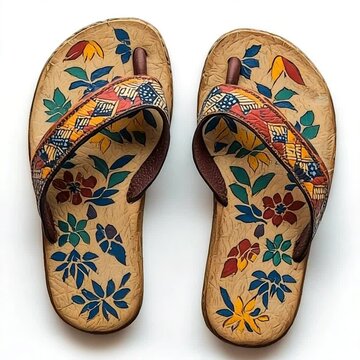 traditional indian flip-flops video isolated in a white background video