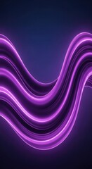 Abstract purple glowing waves flow dynamically across a dark background.