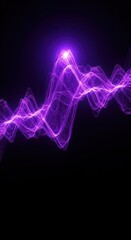 Abstract purple energy wave flowing across a dark background, emanating light.