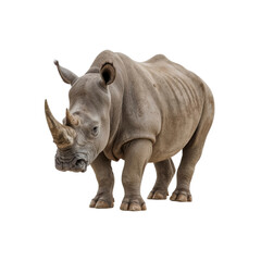 Obraz premium Majestic White Rhinoceros on White Background