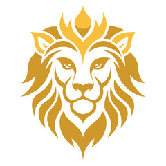 Fototapeta premium Ornamental Lion Head in Gold Luxury Style